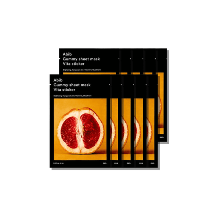 abib gummy sheet mask vita sticker luminosidade e vitalidade – 10 máscaras / 27ml cada