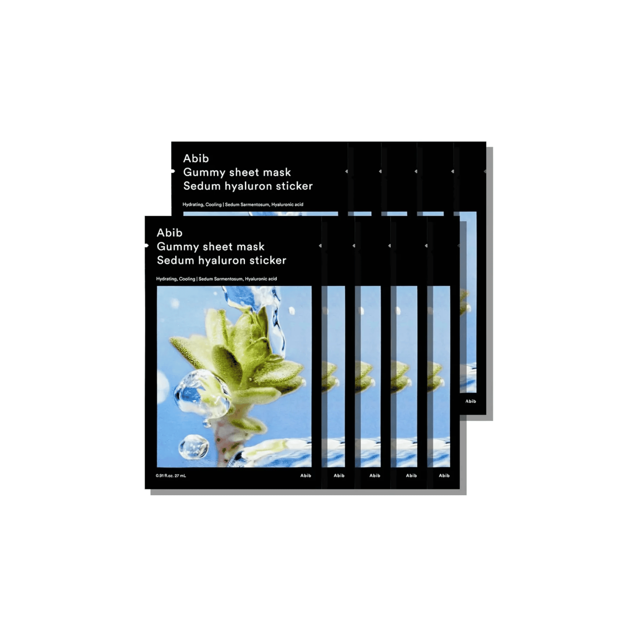 abib gummy sheet mask sedum hyaluron sticker hidratação intensa e refrescância – 10 máscaras / 27ml cada