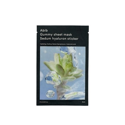 abib gummy sheet mask sedum hyaluron sticker hidratação intensa e refrescância – 10 máscaras / 27ml cada