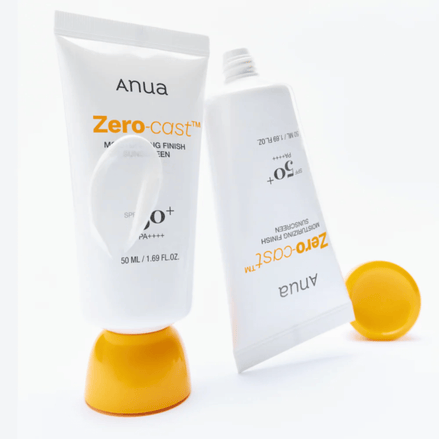anua zero-cast moisturizing finish sunscreen SPF 50+ PA+++ proteção solar potente, hidratação e acabamento natural – 50ml
