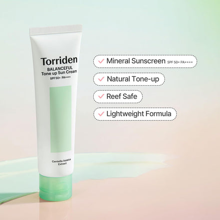 torriden balanceful cica tone up sun cream spf50+ 60ml