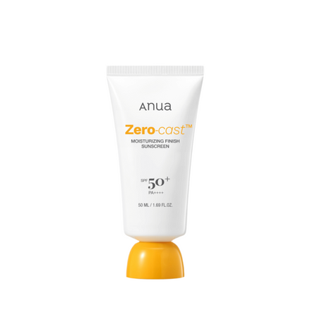 anua zero-cast moisturizing finish sunscreen SPF 50+ PA+++ proteção solar potente, hidratação e acabamento natural – 50ml