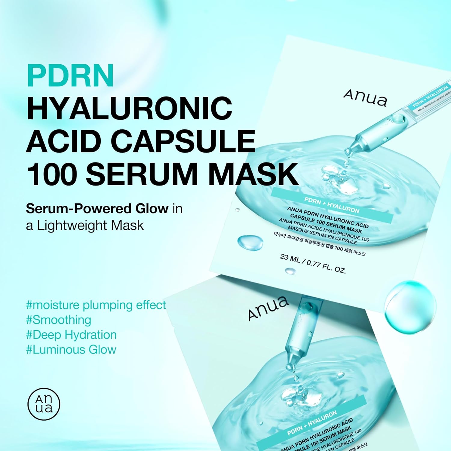 Anua PDRN Hyaluronic Acid Capsule Sheet Mask 10 Máscaras