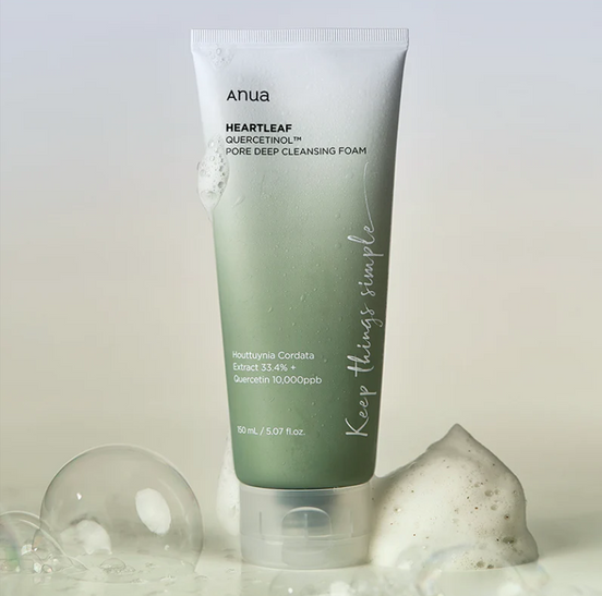 anua espuma de limpeza facial com heartleaf e quercetinol 150ml