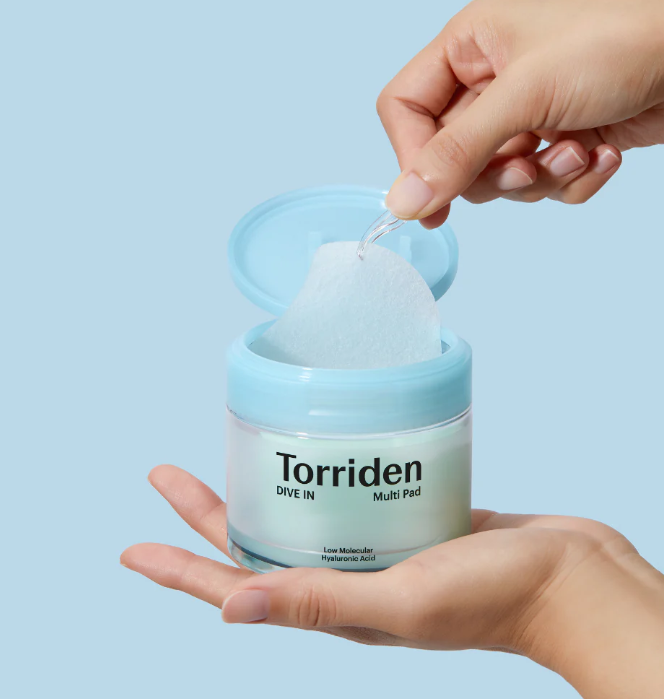 torriden dive-in discos tonificantes hidratação profunda ácido hialurônico 80un