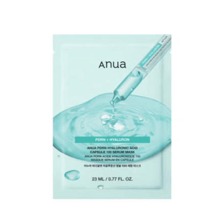 anua pdrn hyaluronic acid capsule 100 serum mask sheet hidratação profunda, firmeza e revitalização da pele – 10 máscaras / 23ml cada