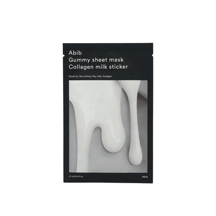 abib gummy sheet mask collagen milk sticker firmeza e nutrição – 10 máscaras / 27ml cada