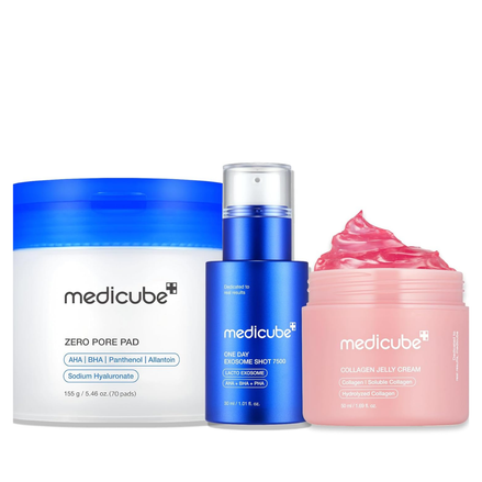 medicube affordable trio for pore & texture care poros refinados e textura uniforme