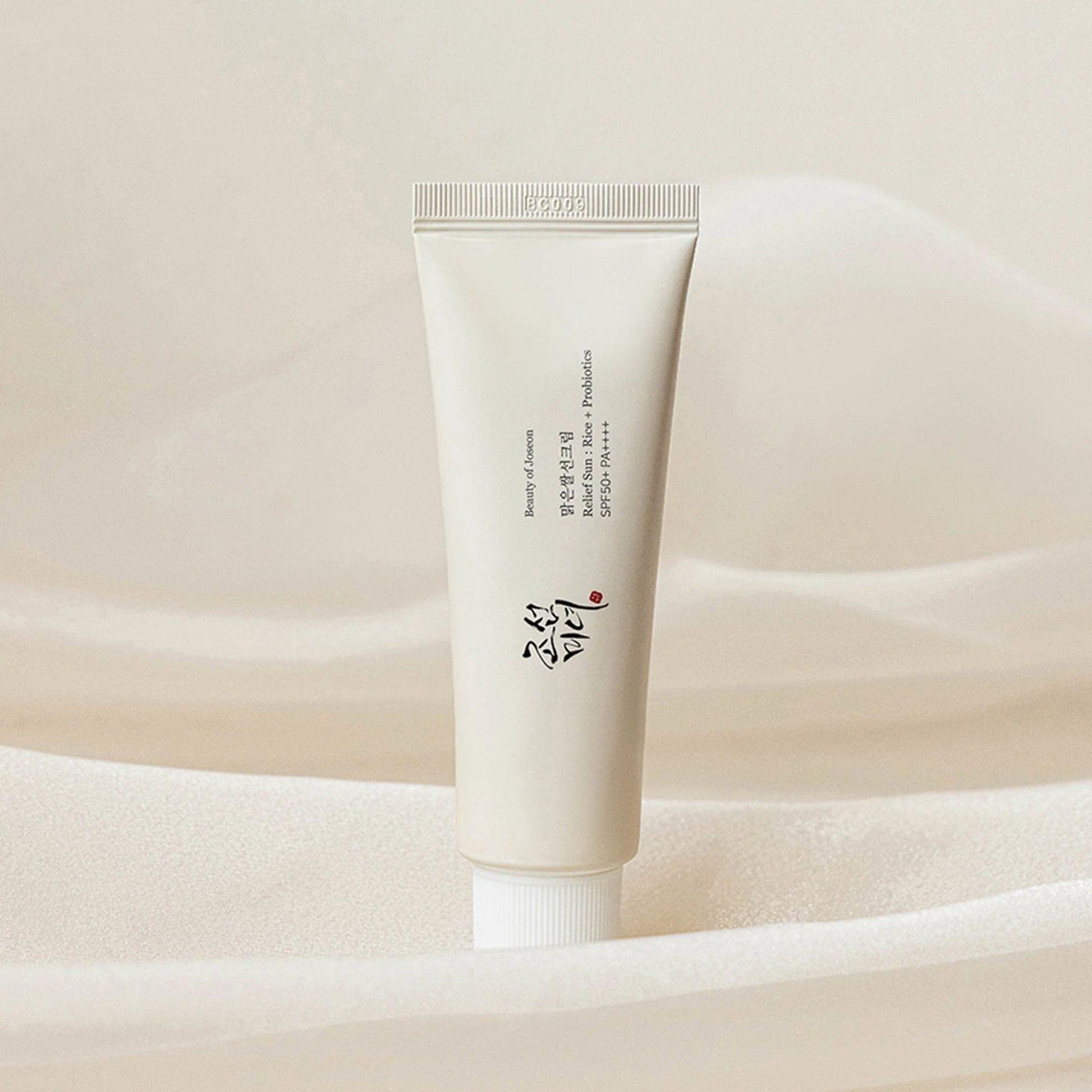 beauty of joseon protetor solar facial calmante relief sun rice + probiotics fps50+ 50ml