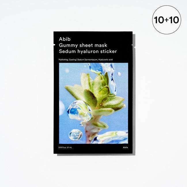 abib gummy sheet mask sedum hyaluron sticker hidratação intensa e refrescância – 10 máscaras / 27ml cada