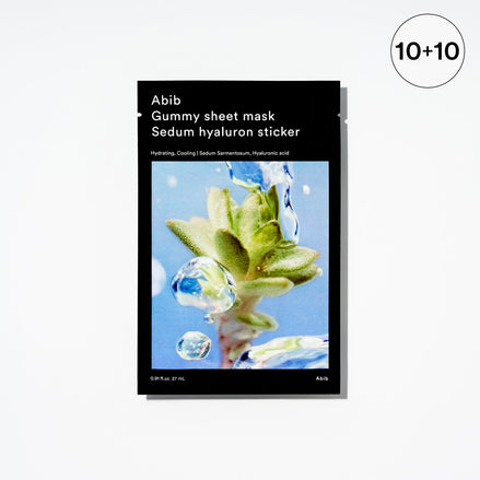 abib gummy sheet mask sedum hyaluron sticker hidratação intensa e refrescância – 10 máscaras / 27ml cada