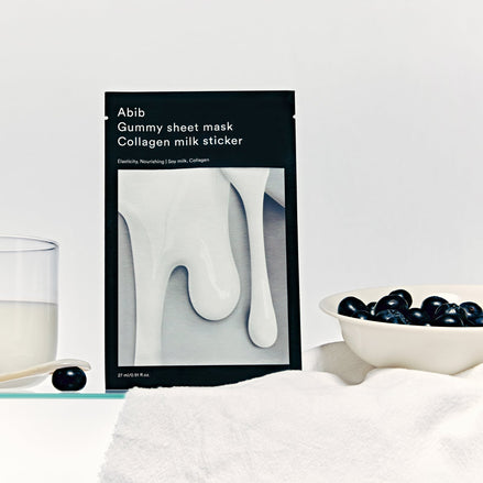 abib gummy sheet mask collagen milk sticker 10 masks