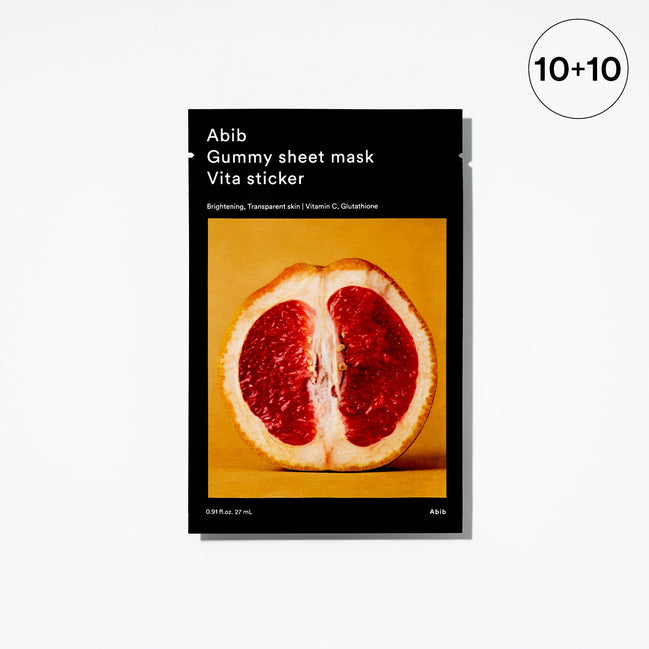 abib gummy sheet mask vita sticker luminosidade e vitalidade – 10 máscaras / 27ml cada