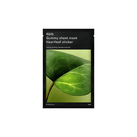abib gummy sheet mask heartleaf sticker calmante e purificante – 10 máscaras / 27ml cada