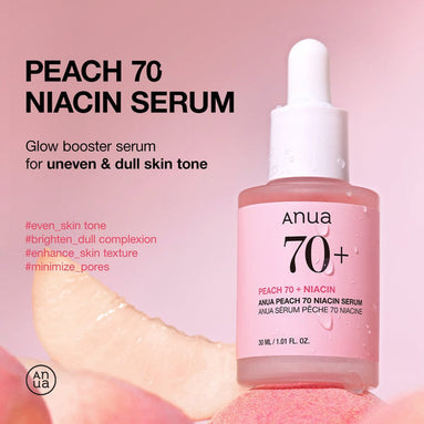 anua sérum facial hidratante pêssego e niacinamida 70% 30ml
