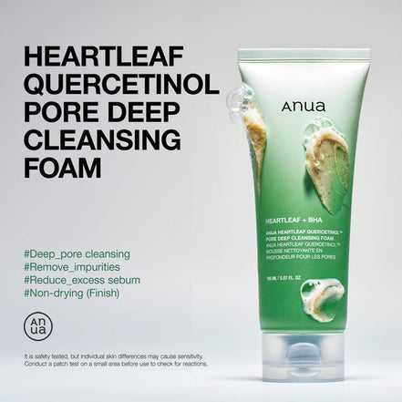anua heartleaf quercetinol pore deep cleansing foam 150ml