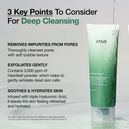 anua heartleaf quercetinol pore deep cleansing foam 150ml