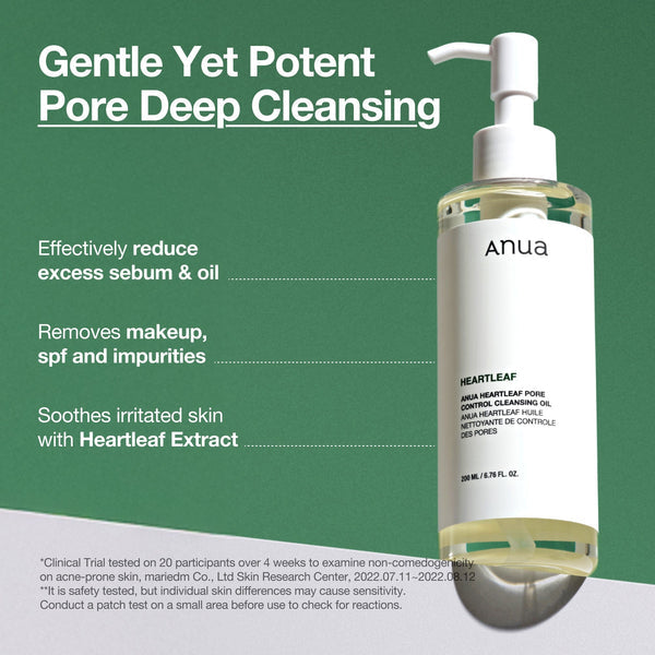 anua heartleaf pore control cleansing oil 200ml – óleo de limpeza para controle de poros