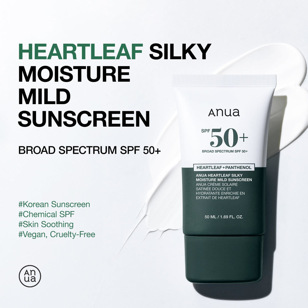 anua heartleaf calming sunscreen spf50+ 50ml