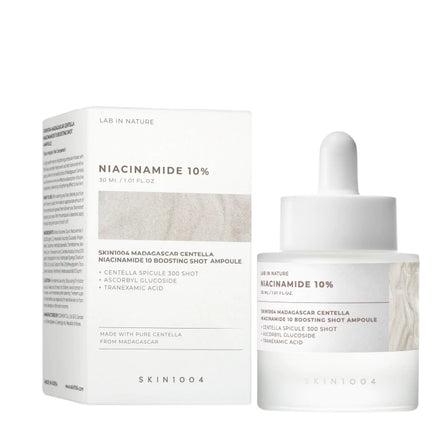 skin1004 madagascar centella niacinamide 10 boosting shot ampoule 30ml – ampoule calmante e uniformizadora com niacinamida