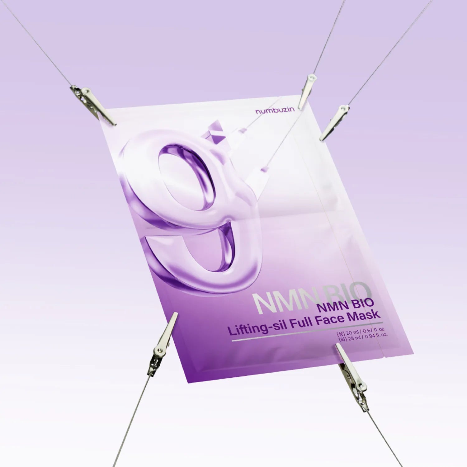 Numbuzin No.9 NMN Bio Lifting-Sil Full Face Mask 4 unidades