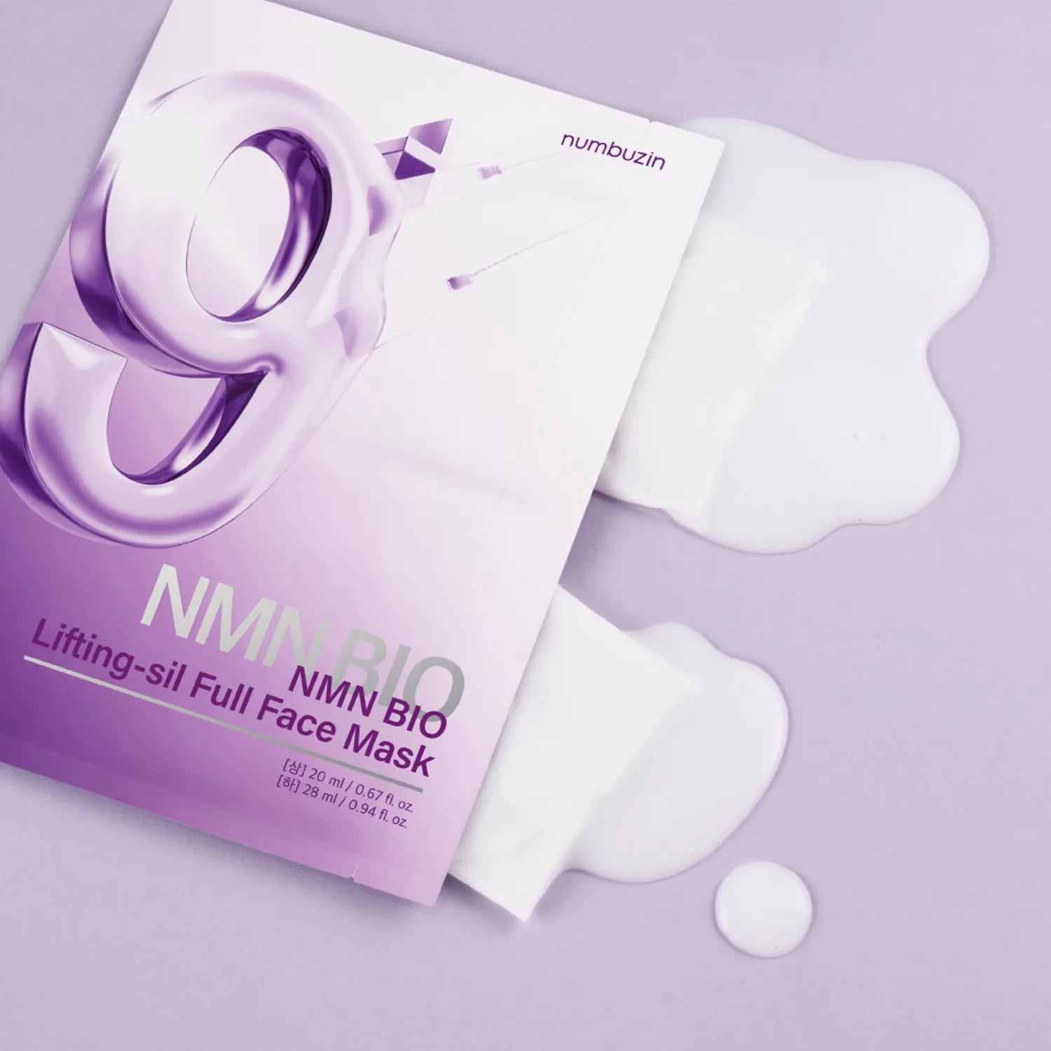 Numbuzin No.9 NMN Bio Lifting-Sil Full Face Mask 4 unidades