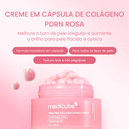 medicube collagen pink cream 55ml – creme hidratante com colágeno e glow