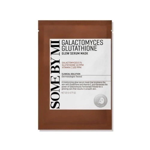 some by mi máscara facial iluminadora com galactomyces e glutationa 22g x 10 unidades