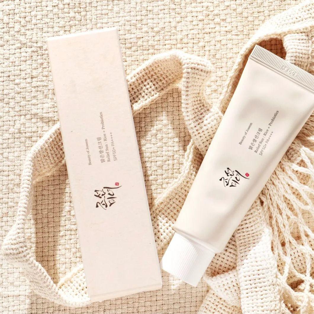 beauty of joseon protetor solar facial calmante relief sun rice + probiotics fps50+ 50ml