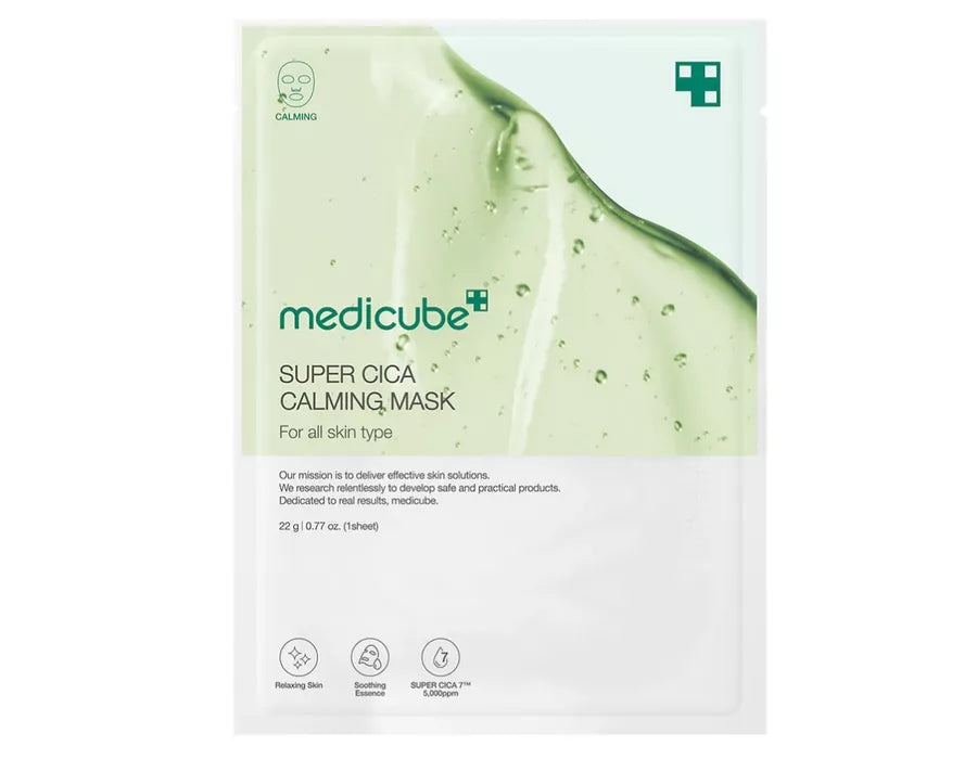 medicube máscara facial super cica calming 5un 22g