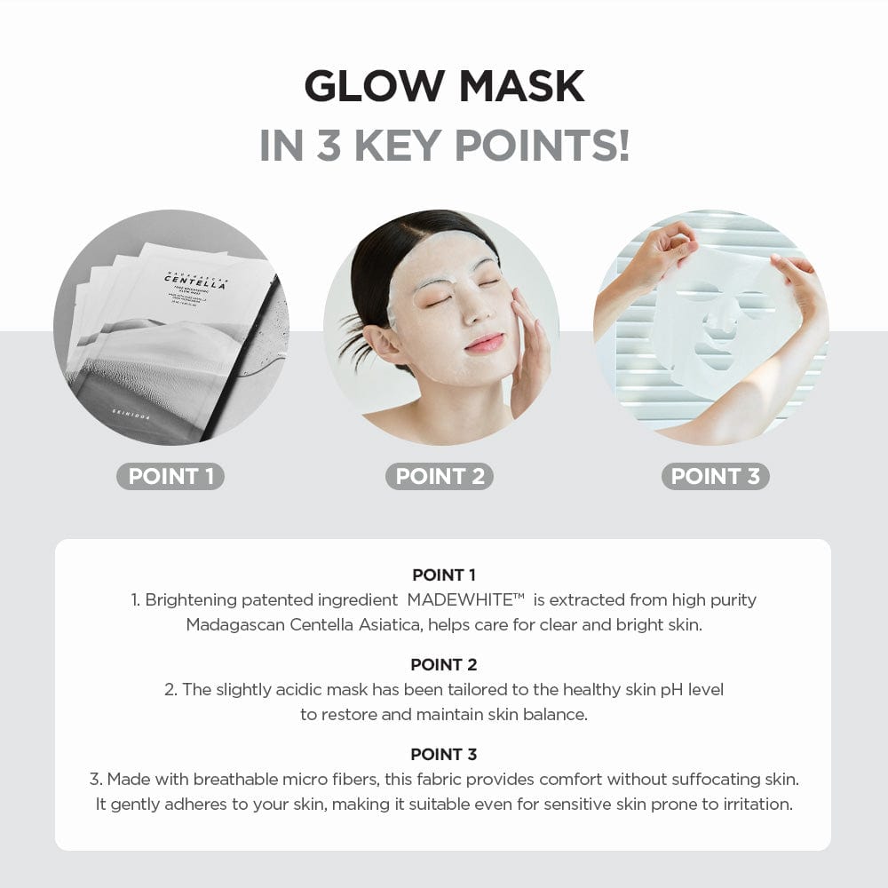 skin1004 máscara facial iluminadora com centella madagascar 25ml x 5 unidades